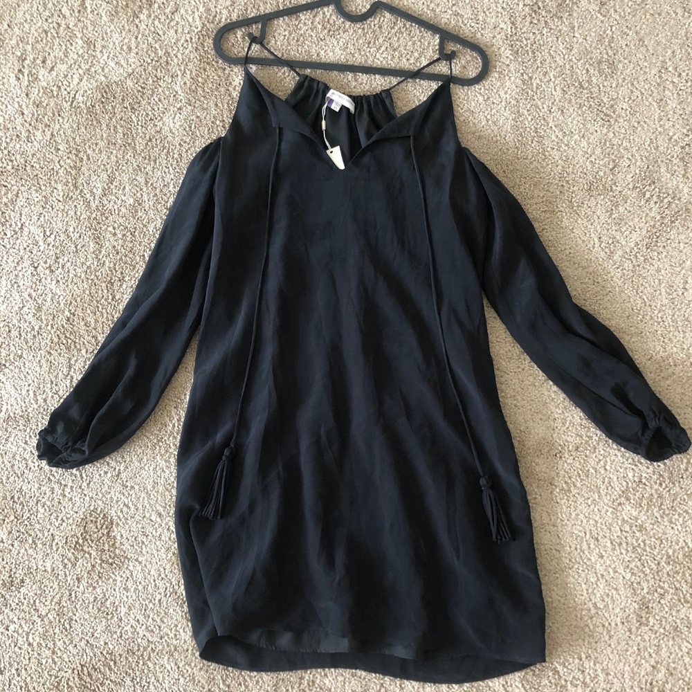 Lavender Brown off the shoulder long sleeve dress